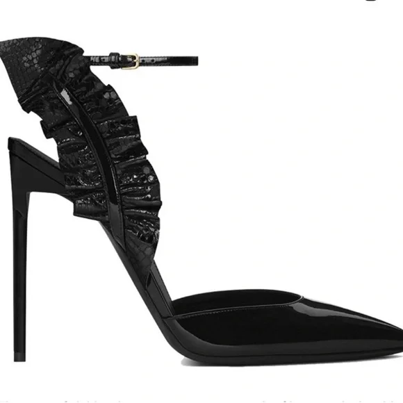 Saint Laurent Glossy Black Heels - Picture 5 of 7